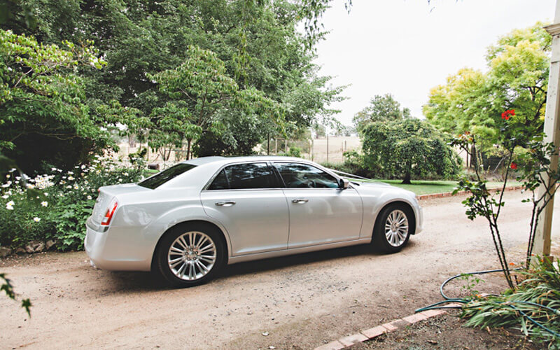 Silver Wedding Limo sedan