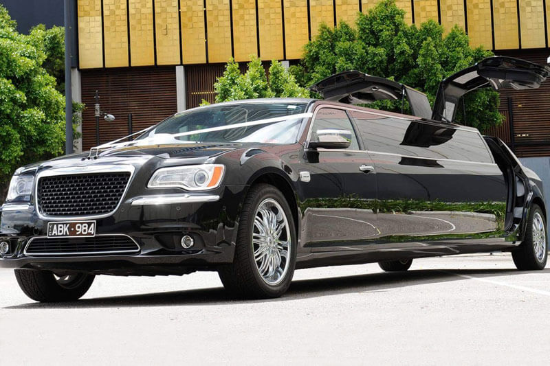 Stretch Black Chrysler luxury limousine hire